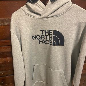 North Face grey and navy hoodie size large